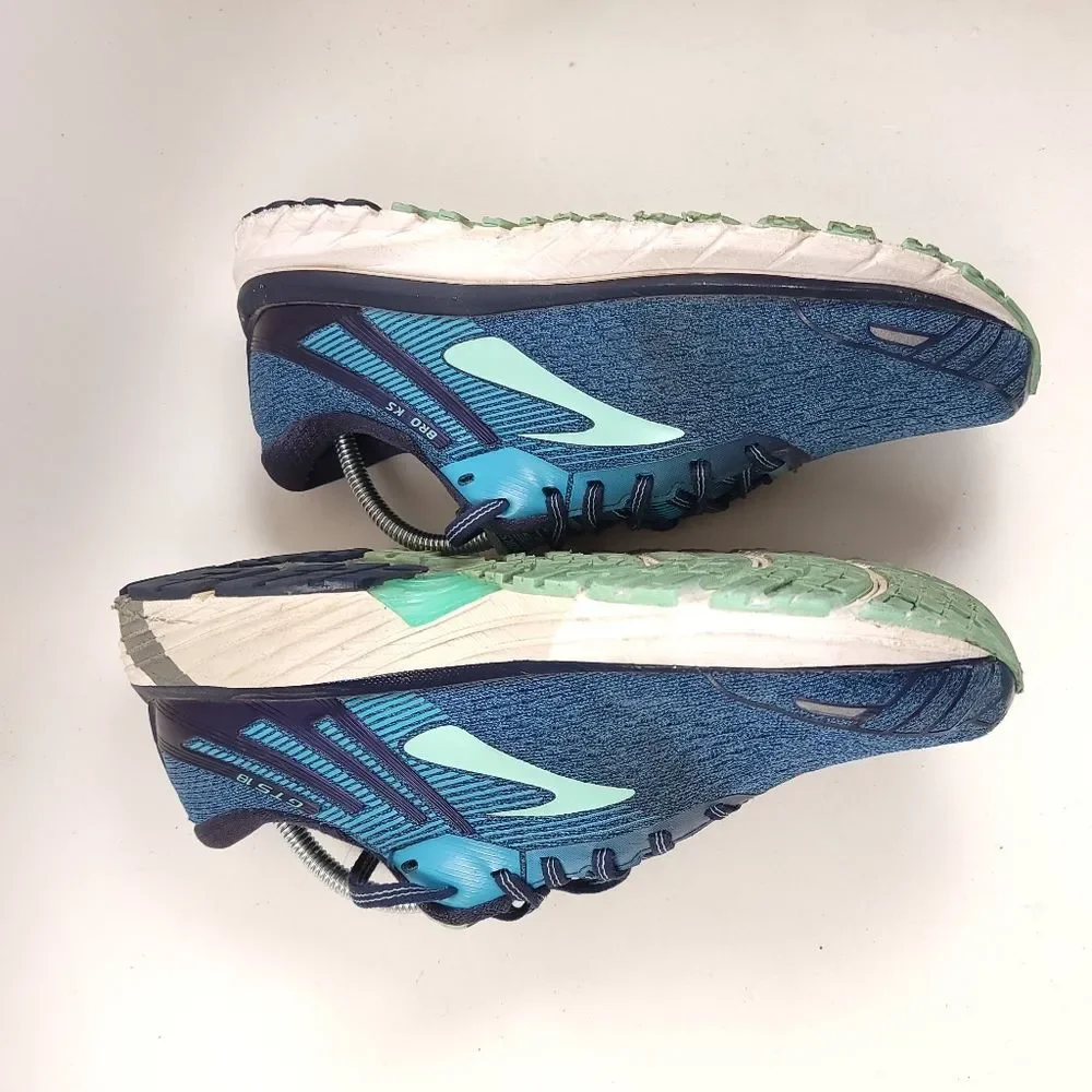 Brooks Adrenaline GTS 18 Blue Teal Mint Athletic Sneakers running Shoes Size 9.5 - Picture 2 of 8